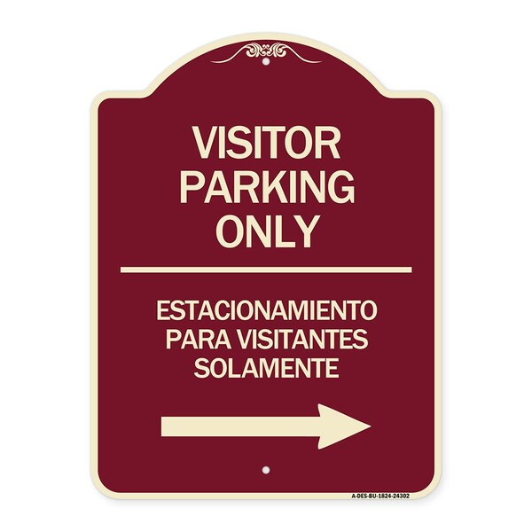 Signmission Bilingual Reserved Parking Visitor Parking Only Estacionamiento Para Visitantes, A-DES-BU-1824-24302 A-DES-BU-1824-24302 - main